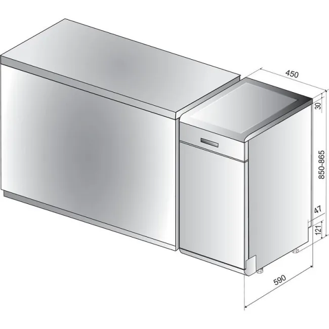 LAVE VAISSELLE 45CM 10CV 6 PROGRAMMES INOX  A++ POWERCLEAN WHIRLPOOL