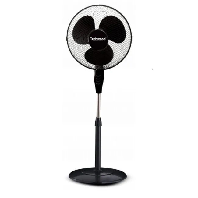 VENTILATEUR SUR PIED ROND 40 CM NOIR TECHWOOD