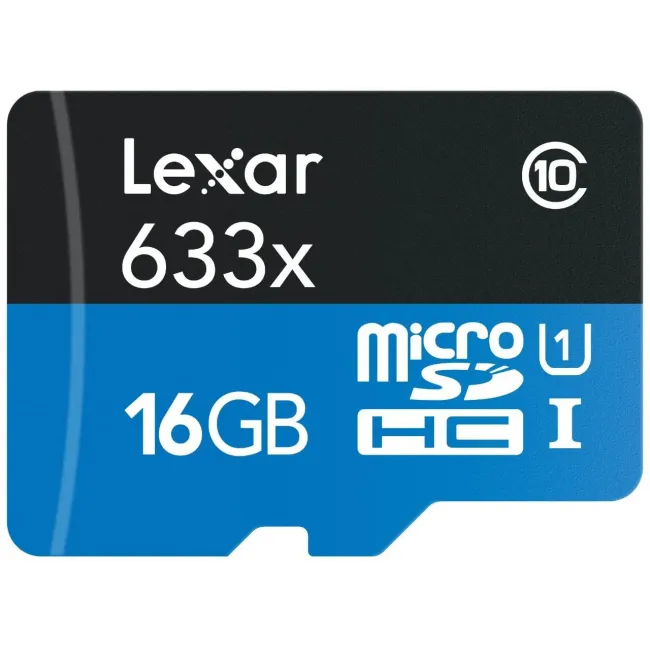 CARTE MEMOIRE 16GB MICRO SDHC 633X CL10 UHS -1+ADAPTER LEXAR