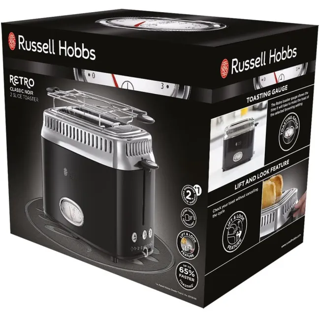 GRILLE-PAIN RETRO NOIR RUSSELL HOBBS