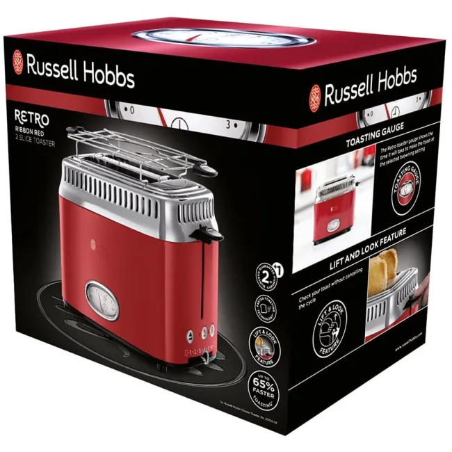 GRILLE-PAIN RETRO ROUGE RUSSELL HOBBS
