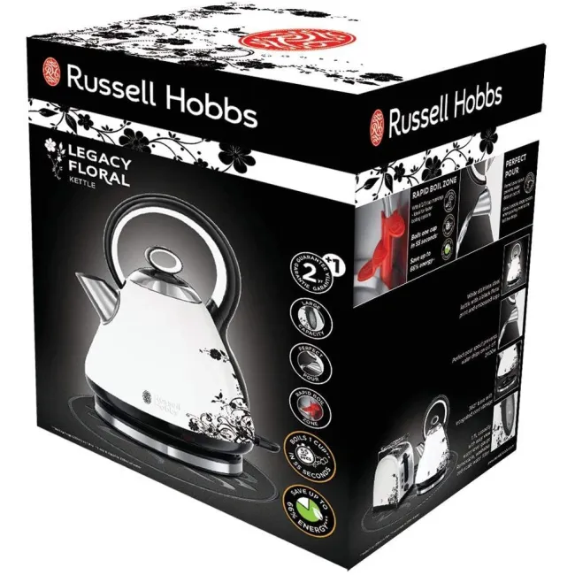 BOUILLOIRE Floral White RUSSELL HOBBS