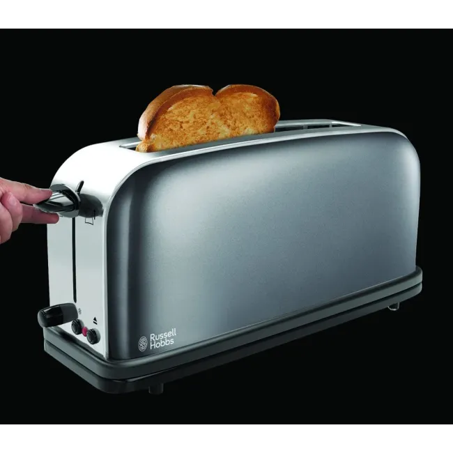 GRILLE PAIN LONGUE FENTE GRIS 1000W RUSSELL HOBBS