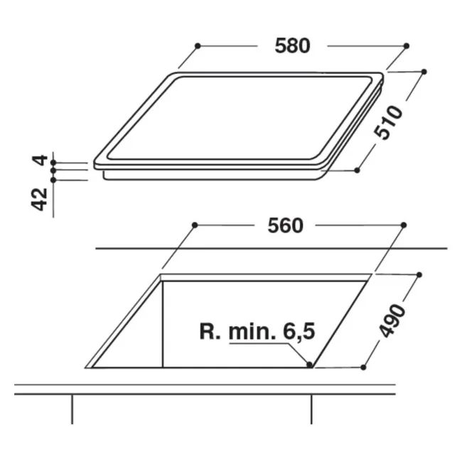 TABLE DE CUISSON 60cm VITROCERAMIQUE WHIRLPOOL