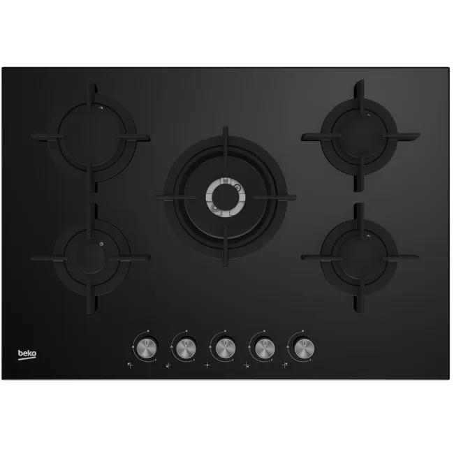 TABLE DE CUISSON 5F 75CM NOIR LAQUE BEKO