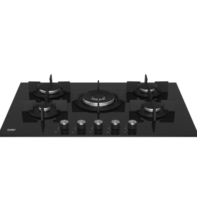TABLE DE CUISSON 5F 75CM NOIR LAQUE BEKO
