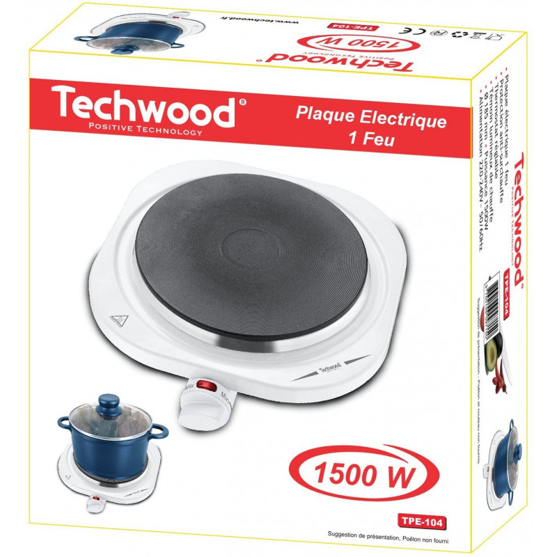 Plaque Electrique Blanche 1 F Techwood