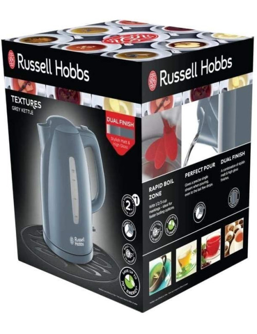BOUILLOIRE TEXTURES GRIS  2400W 1.7L RUSSELL HOBBS