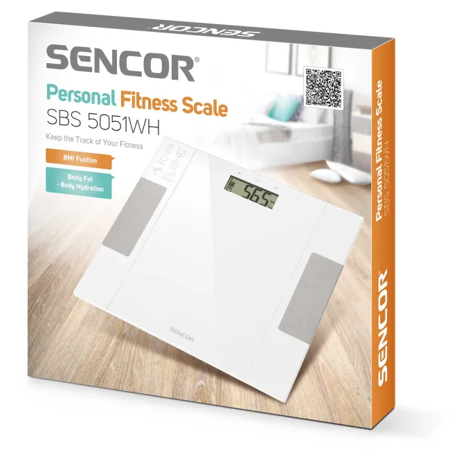PESE PERSONNE SURFACE EN VERRE BLANC SENCOR