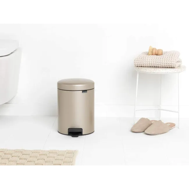 Poubelle a Pedale Newlcon, 5L - Champagne BRABANTIA
