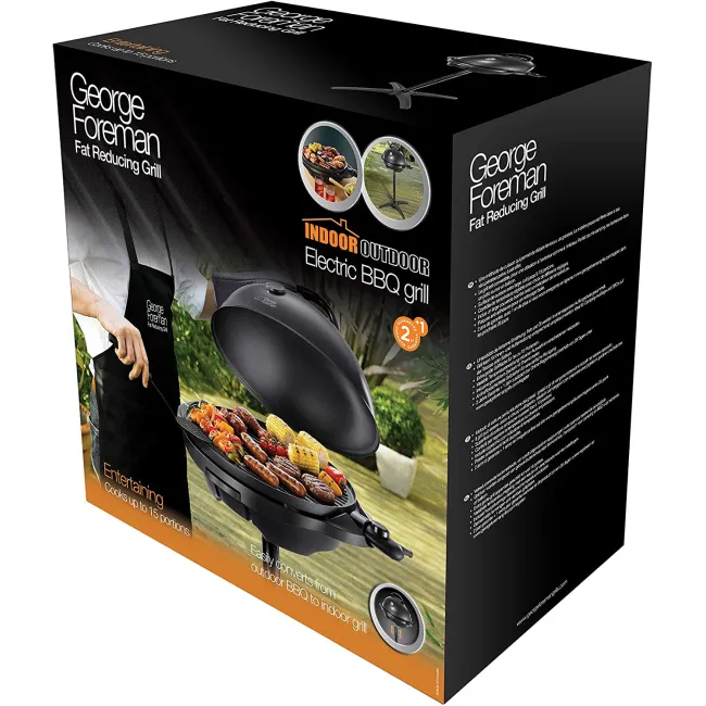 BARBECUE ELECTRIQUE 2 EN 1 2400W NOIR GEORGE FOREMAN