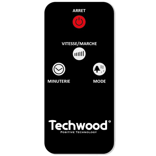 VENTILATEUR SUR PIED 40CM AVEC TELECOMMANDE NOIR TECHWOOD