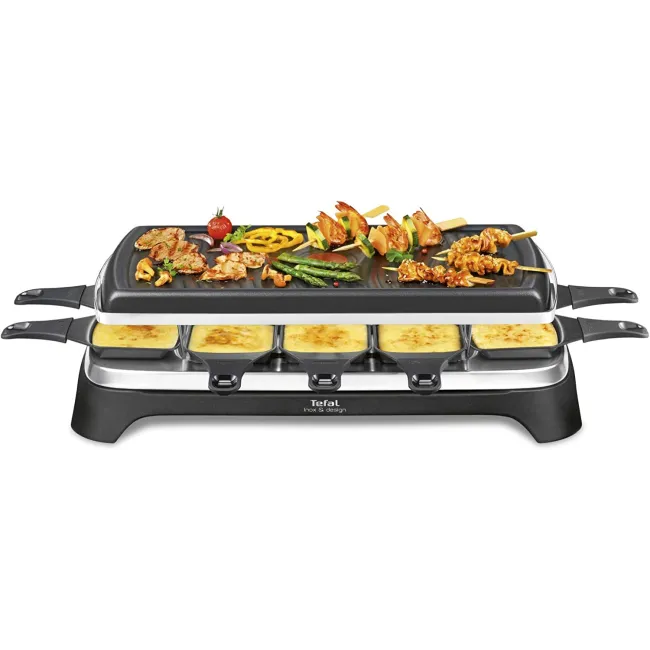 RACLETTE PIERRADE GRILL INOX & DESIGN 10 COUPELLES 3EN1 TEFAL