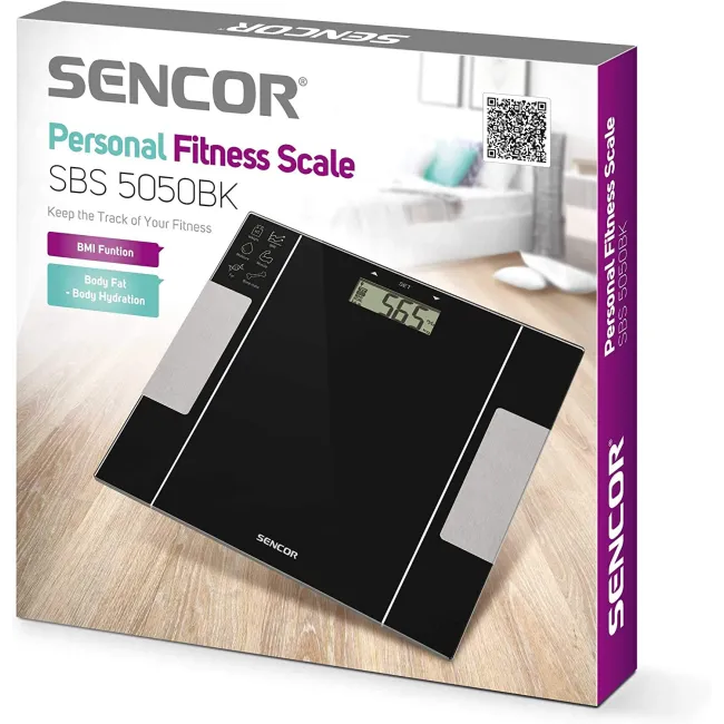 PESE PERSONNE SURFACE EN VERRE NOIR SENCOR