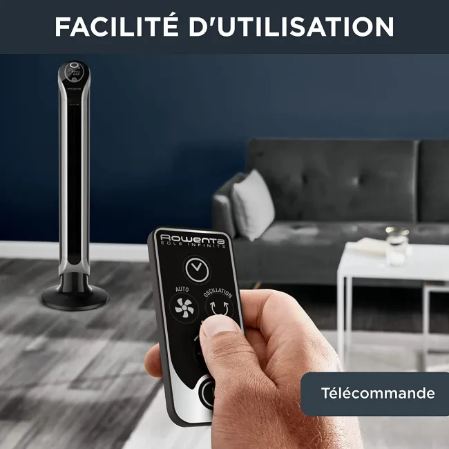 VENTILATEUR COLONNE EOLE INFINITE NOIR ROWENTA