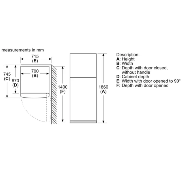 REFRIGERATEUR INOX BOSCH