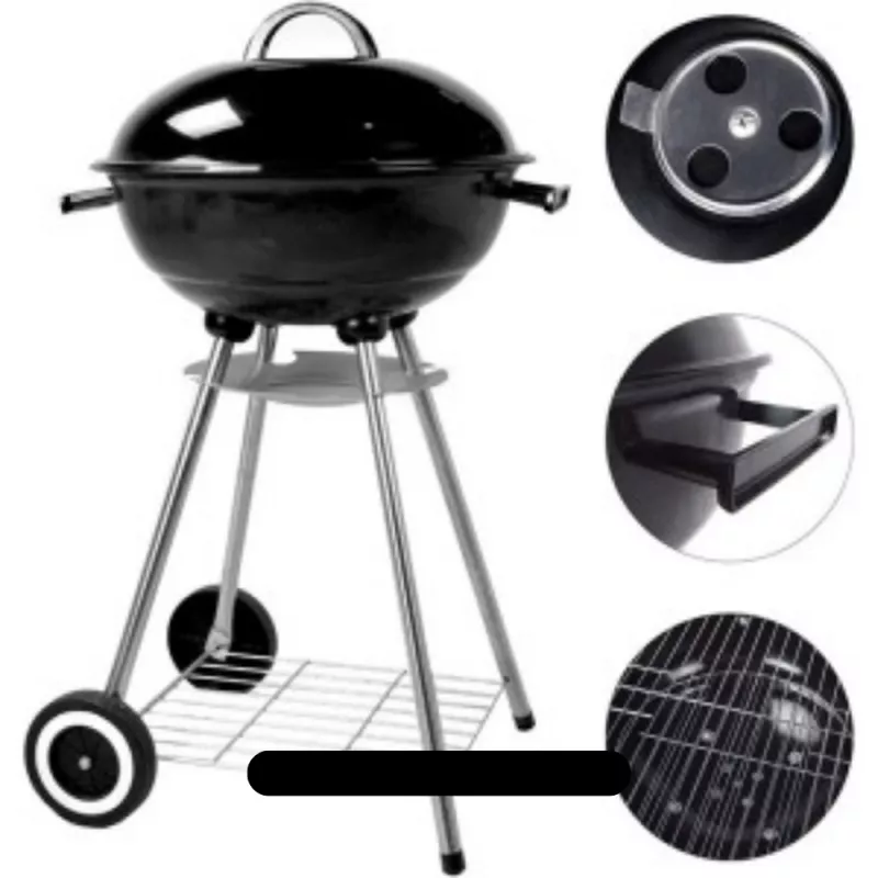BARBECUE A CHARBON AVEC COUVERCLE ET ROUE BBQ — free download