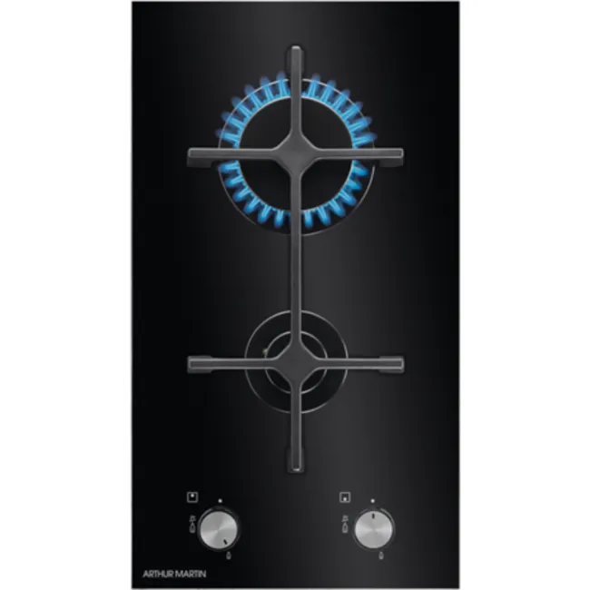 TABLE DE CUISSON DOMINO GAZ NOIR 2F ARTHUR MARTIN