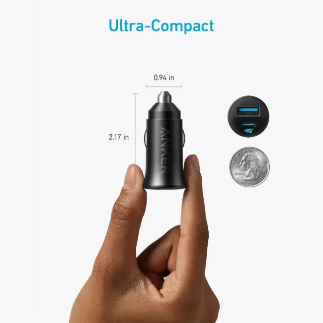 Anker Car Charger (30W, 2 Ports) Black 194644195076