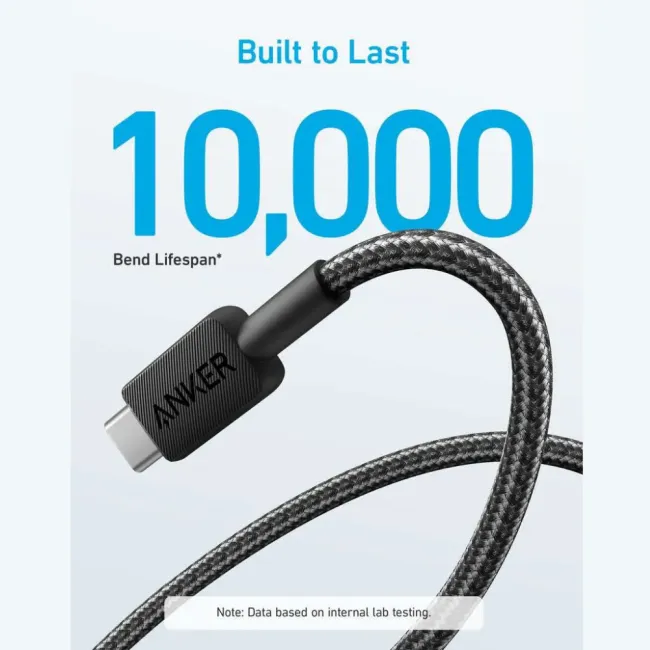 Anker 322 USB-A to USB-C Cable (6ft Braided) Black 194644115593