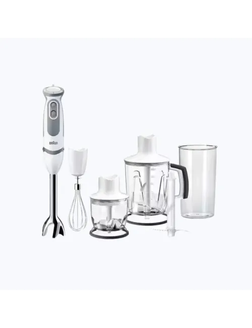 Mixeur Plongeant MultiQuick 5, 21 Vitesses+Turbo, 1000W, Blanc BRAUN