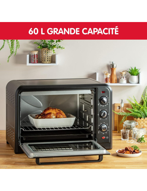FOUR ELEC OPTIMO 60L 2200W NOIR MOULINEX+ PENDERIE NOIRE 4PC GRATUIT