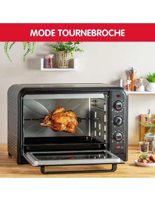 FOUR ELEC OPTIMO 60L 2200W NOIR MOULINEX+ PENDERIE NOIRE 4PC GRATUIT