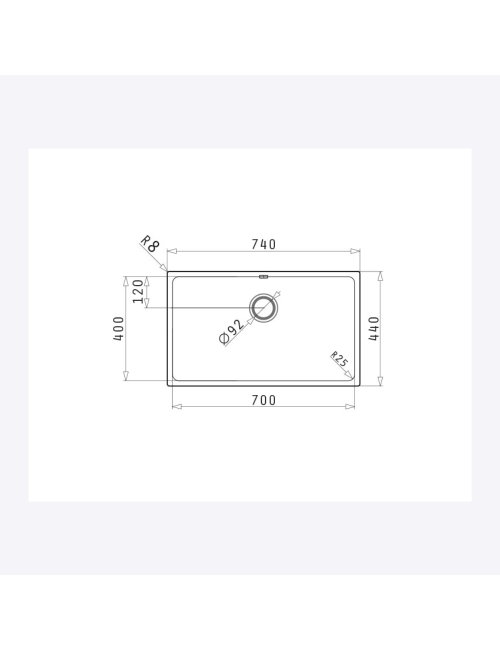 EVIER LYDIA SOUS MEUBLE 70X40 1B UNIVERSAL 101070602 PYRAMIS