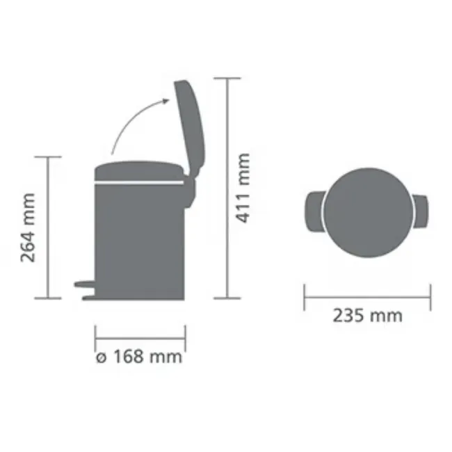 Poubelle à Pedale NewIcon 3L Bin soft beige BRABANTIA