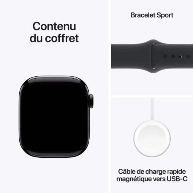 APPLE WATCH SERIES 10GPS 42mm Jet Black Case with Black Sport Band ML