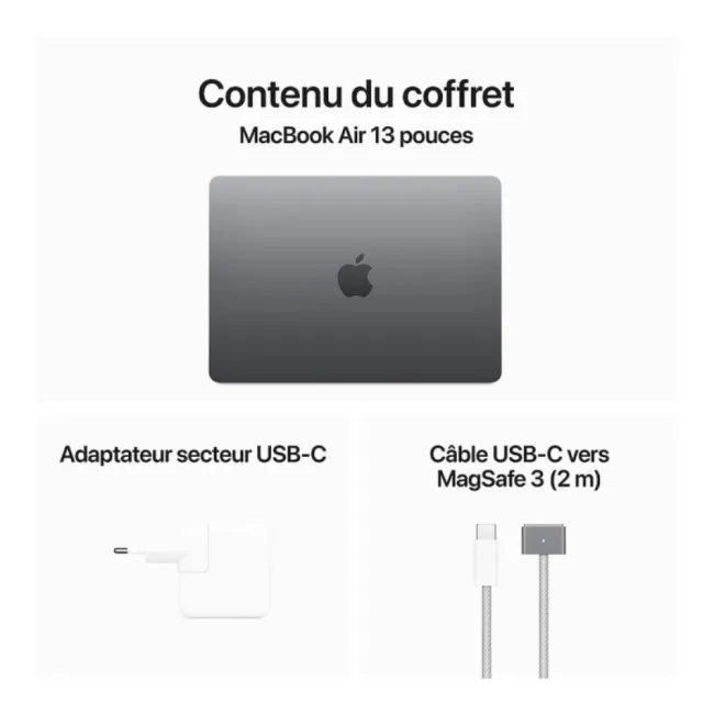 MACBOOK AIR 13'' M3 chip WITH 8-CORE 16GB/256GB SSD SPACE GREY APPLE