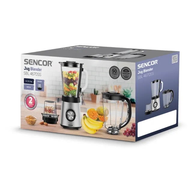 BLENDER AVEC 2 BOL 1.5L  800W SENCOR