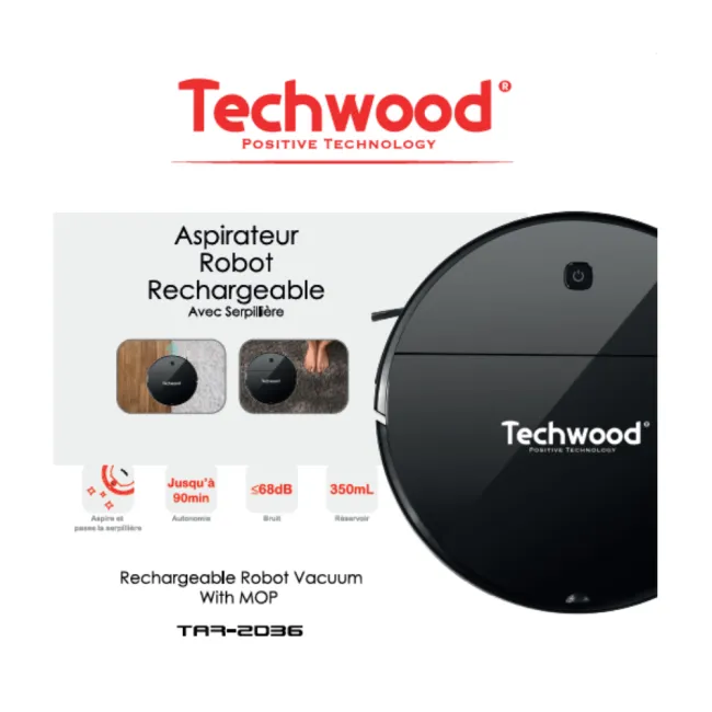ASPIRATEUR ROBOT 2 EN 1 TECHWOOD
