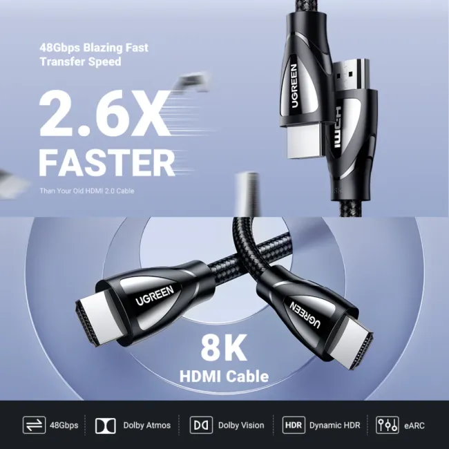CABLE HDMI 2.1 MALE TO MALE 3M UGREEN