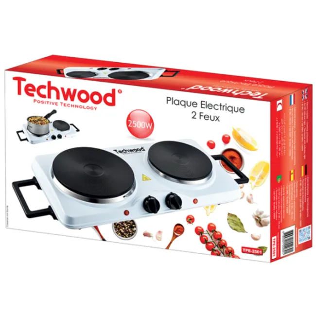 PLAQUE ELECTRIQUE 2F 2500W TECHWOOD