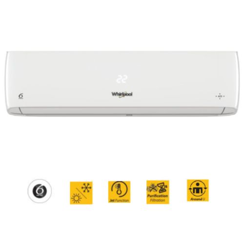 CLIMATISEUR 12000 BTU BLANC 6 SENS LCD INVERTER WHIRLPOOL