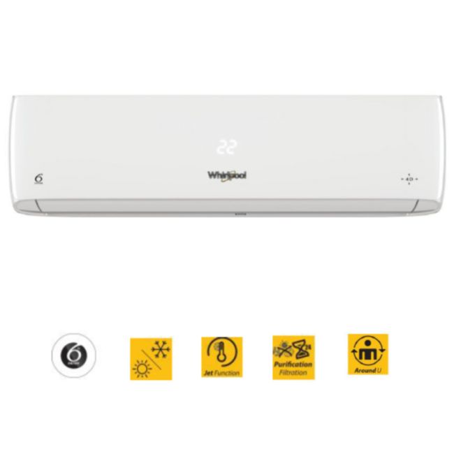 CLIMATISEUR 12000 BTU BLANC 6 SENS LCD INVERTER WHIRLPOOL