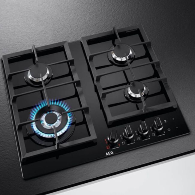 TABLE DE CUISSON GOG 60cm 2 en fonte 3 Couronne  FLAME LIGHT AEG