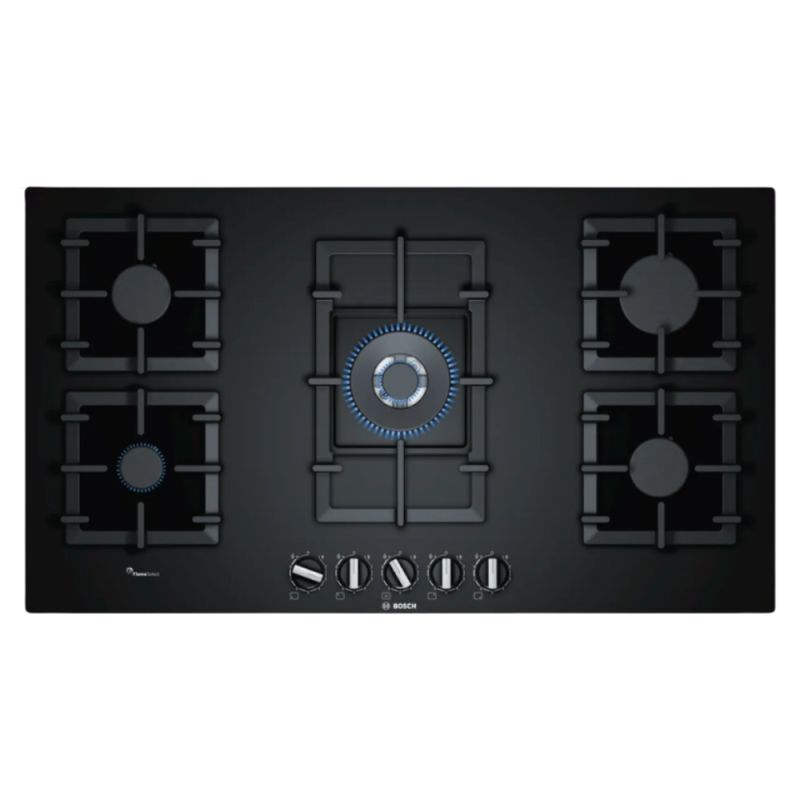 TABLE DE CUISSON 90CM EN VERRE GAZ NOIR BOSCH