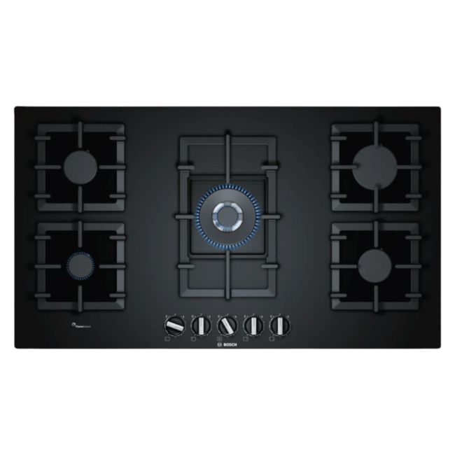 TABLE DE CUISSON 90CM EN VERRE GAZ NOIR BOSCH