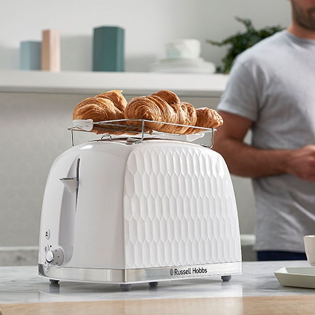 TOASTER HONEYCOMB 2 SLICE BLANC RUSSELL HOBBS