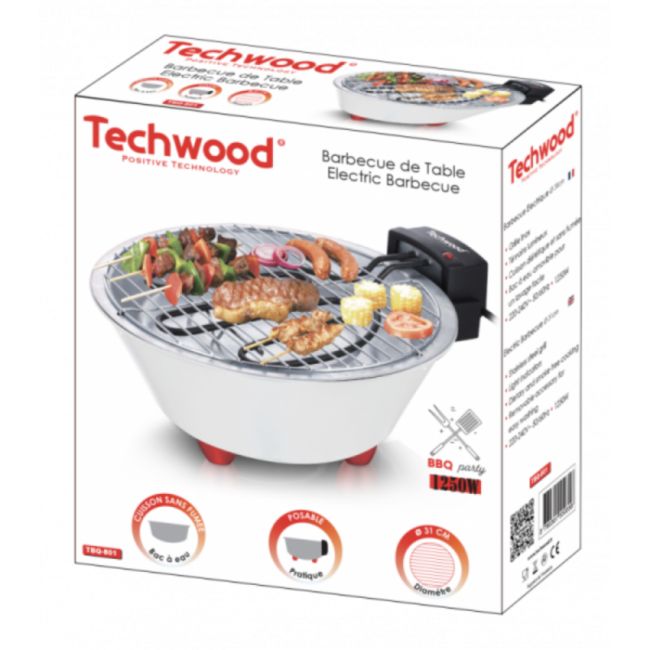 BARBECUE ELECTRIQUE DE TABLE BLANC TECHWOOD