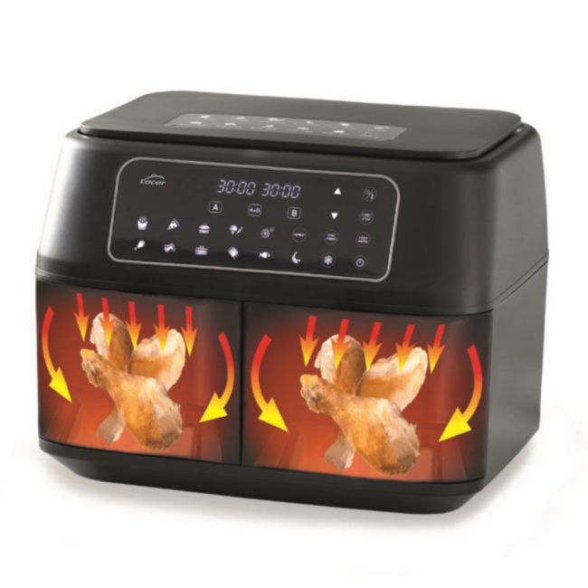 FRITEUSE SANS HUILE A AIR CHAUD 4 L X 2 DUPLO AIR  LACOR