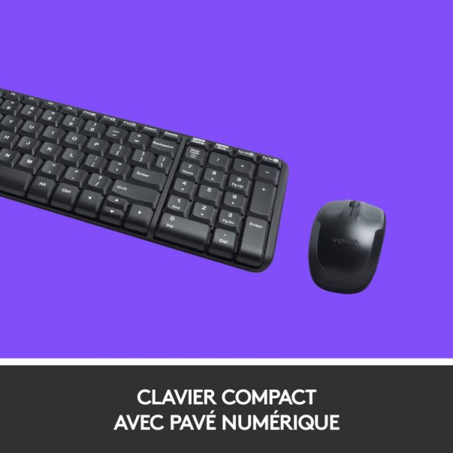 COMBO CLAVIER+SOURIS SANS FIL LOGITECH