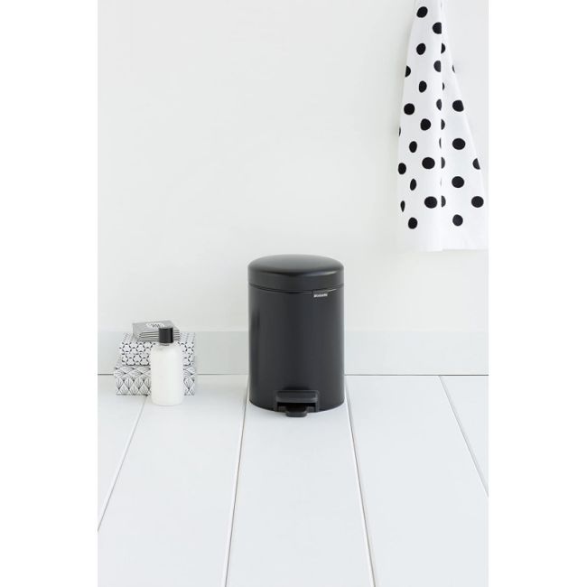 POUBELLE A PEDALE BIN NewIcon 3L MATT BLACK BRABANTIA
