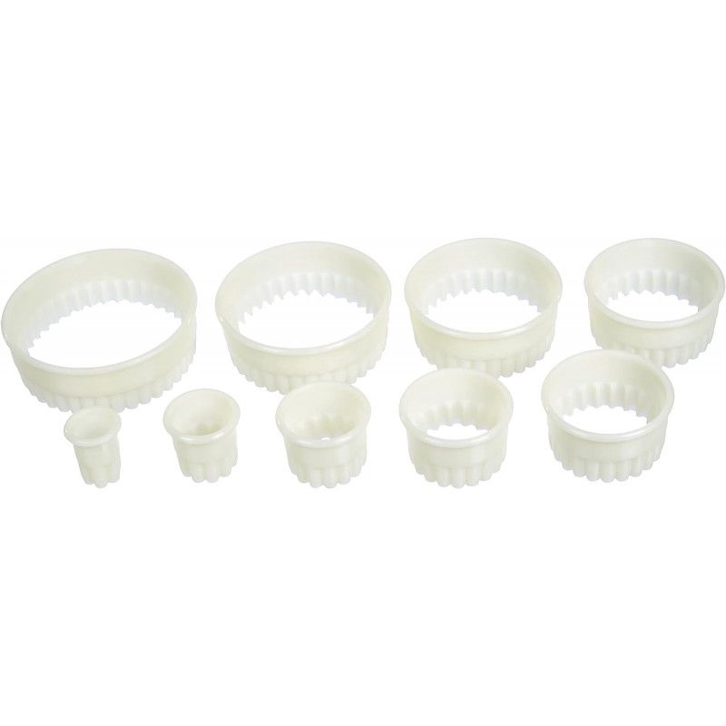 LOT DE 9 EMPORTE-PIECE RONDS CANNELLES LACOR