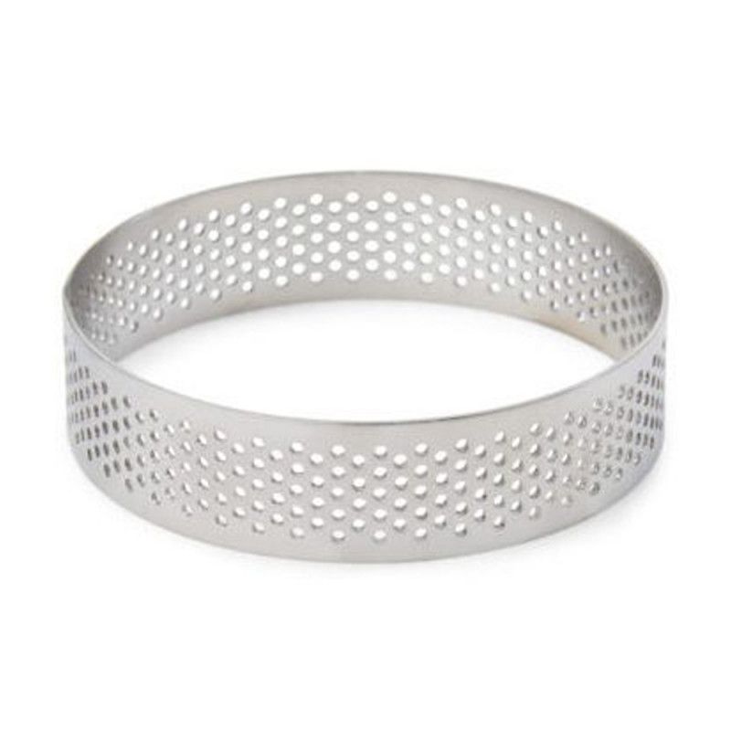 CERCLE A PATISSERIE PERFORE ROND EN INOX 8CM PATISSE