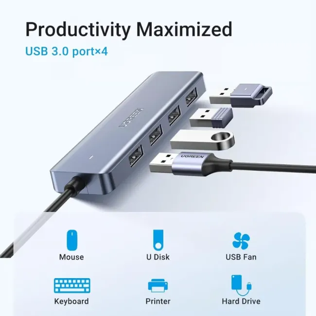 HUB USB C TO 4 X USB 3.0 UGREEN