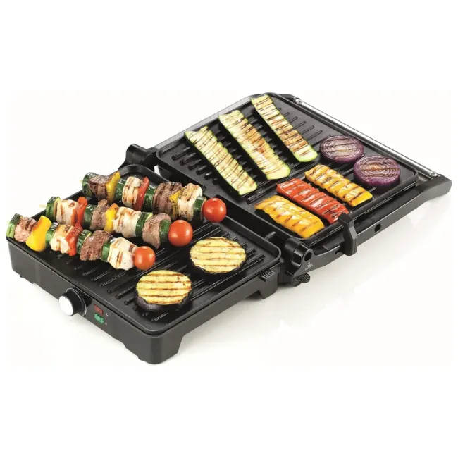 Grill 2000W Contact, 3 positions de grill Noir/Argent Kenwood