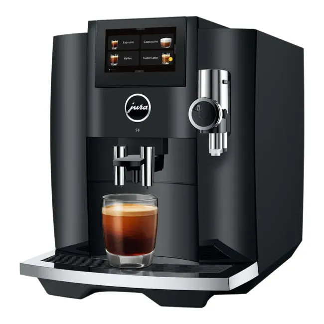 MACHINE A CAFE AUTOMATIQUE AVEC BROYEUR S8 PIANO BLACK JURA